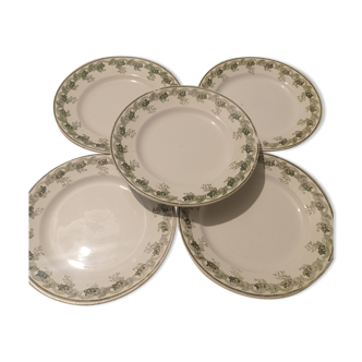 5 assiettes plates Terre de Fer Violetta