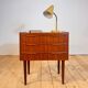 Danish teak bedside table with three drawers, 1960s.