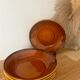 Set of 6 beautiful honey brown Luneville soup plates