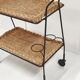 Desserte vintage en rotin & acier 1950