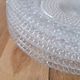 5 assiettes à dessert en verre épais ciselé transparent