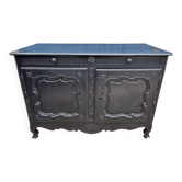 Buffet bas style Louis XV peint en noir