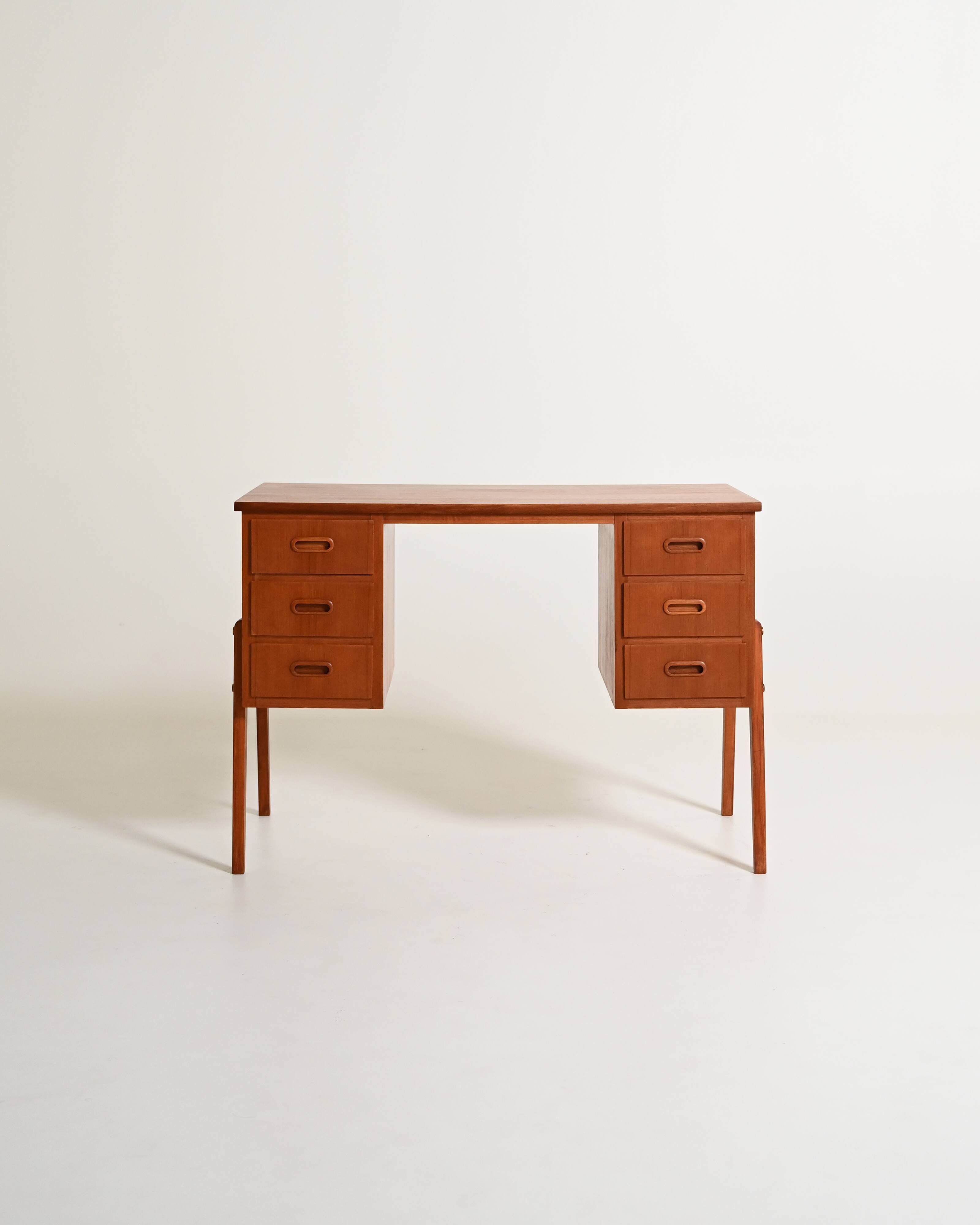Scandinavian teak desk, 1960s
