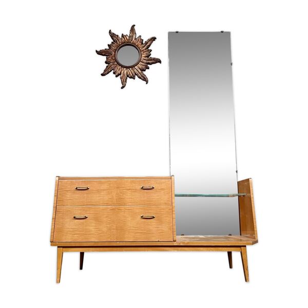 Coiffeuse vintage, en bouleau, table de toilette / meuble d'entrée — Beyit