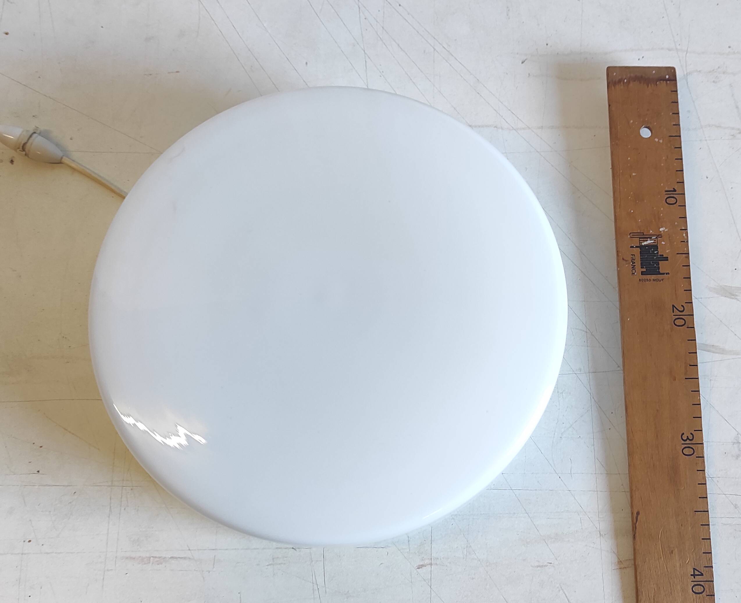 Bauhaus style ceiling or wall light in opaline glass - mid-20th century