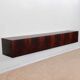 Large wall-mounted sideboard in Rio rosewood from the 1960s