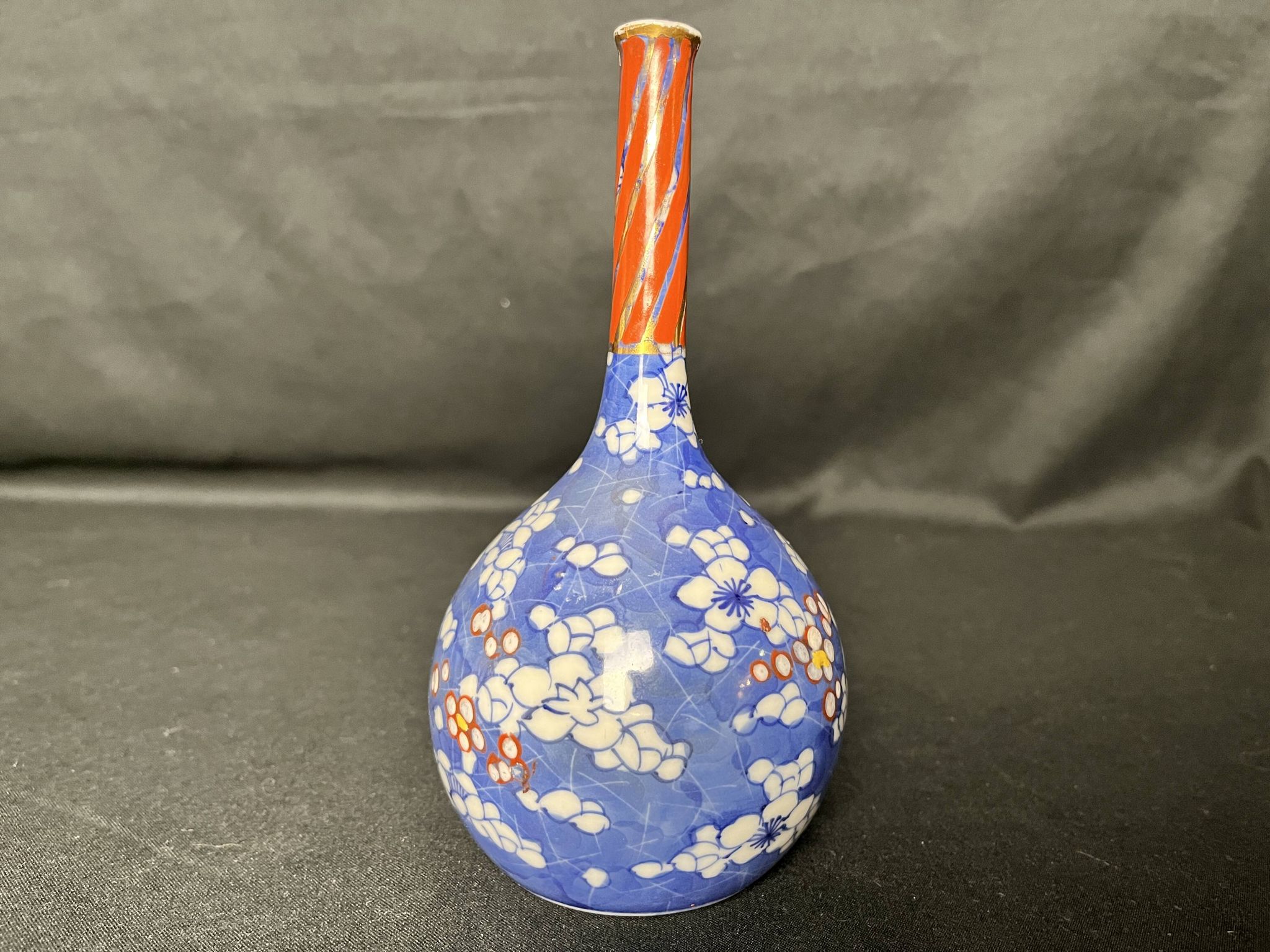 Asia, narrow neck ceramic vase, 20th century signature