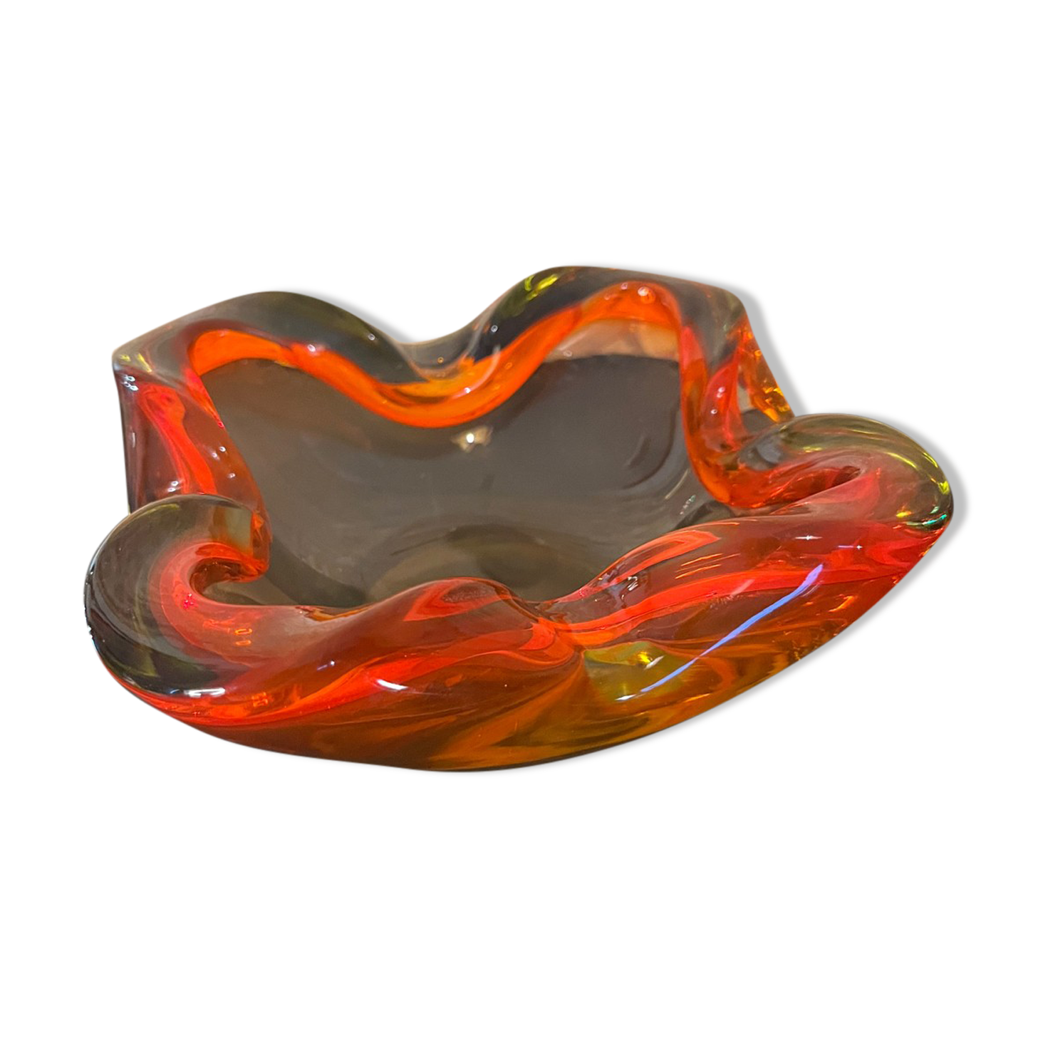 Ashtray or empty amber murano glass pocket