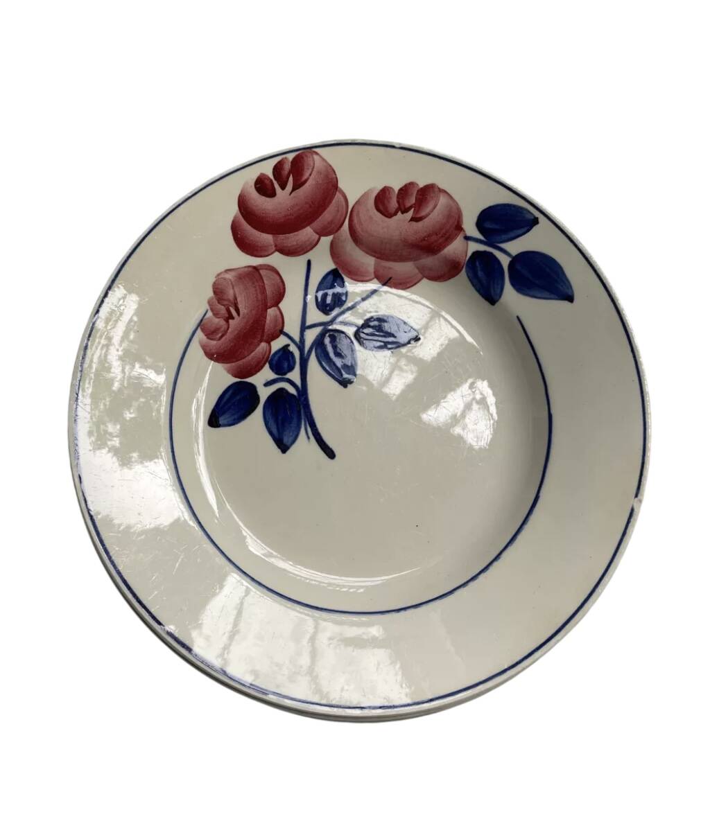 Dessert plates with rose decoration HBCM