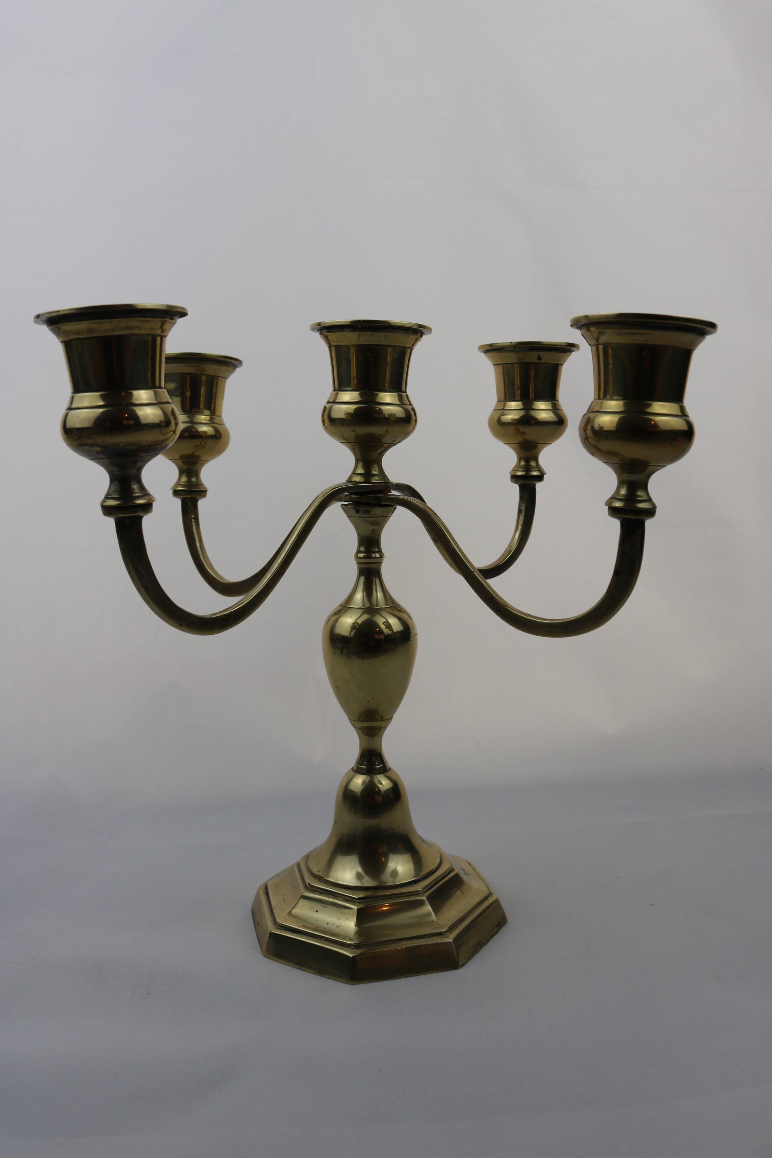 Golden 5-arm candlestick