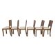 Six chaises de salle à manger Art Déco en noyer italien, années 1940
