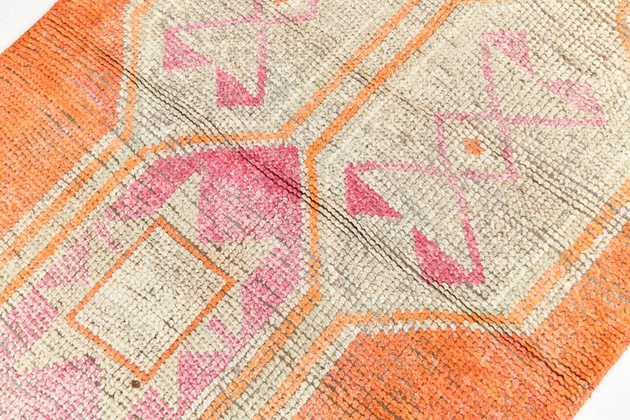 3x13 Pale Orange Vintage Runner Rug, 94x381Cm