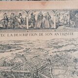 Old map of Paris by Melchior Tavernier