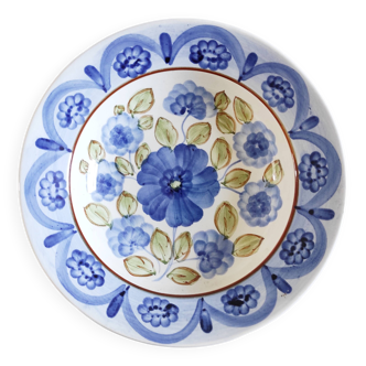 Assiette décorative fleurs peintes