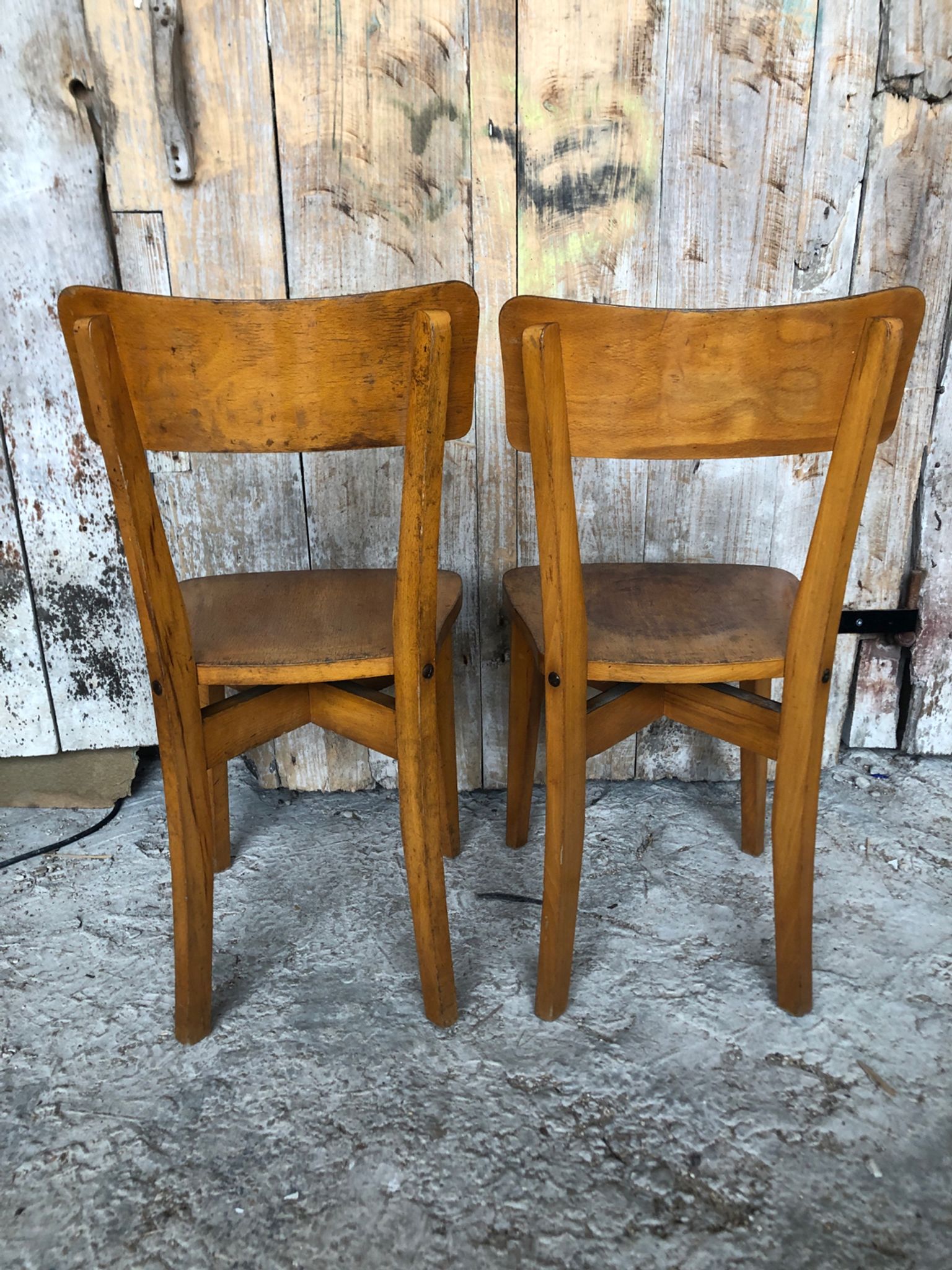 Pair of bistro chair luterma vintage wood