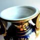 Vase porcelaine de Paris Empire forme balustre anses cygnes Or fin signé Mehun