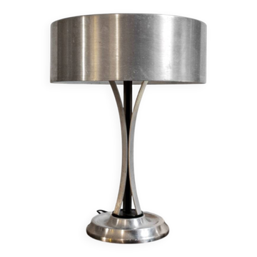 Lampada da tavolo orientabile in nichel di Oscar Torlasco, Anni '60