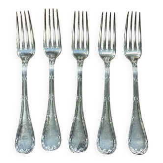 Series of 5 large forks Christofle model Ribbons - L=20cm l2.3cm - 60€