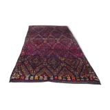 Berber carpet beni ourain wool with purple background patterns diamonds, circa 1950 177x284 cm