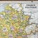 Old Vidal-Lablache map 301, 1950 - France, departments, rivers