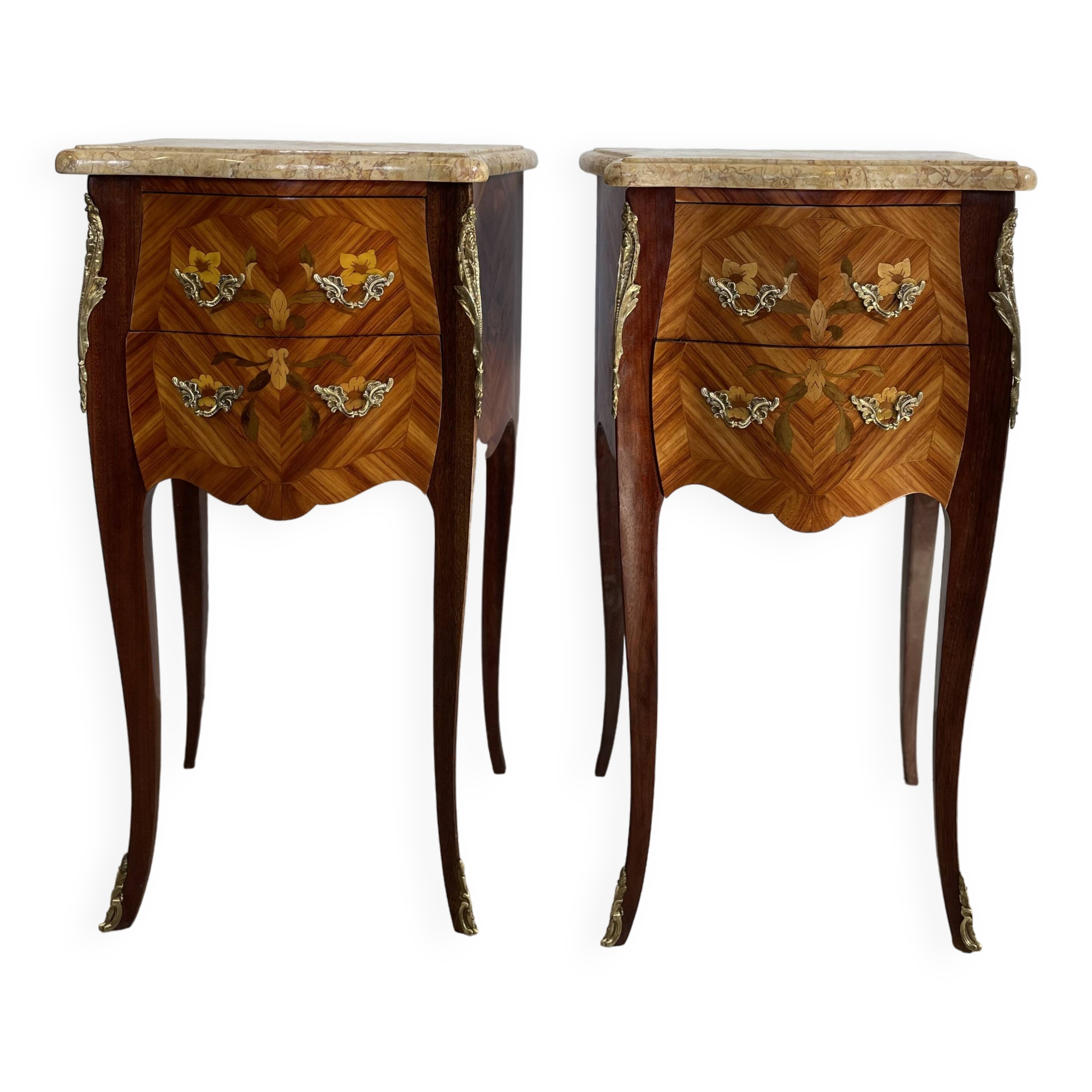 Louis XV style bedside tables