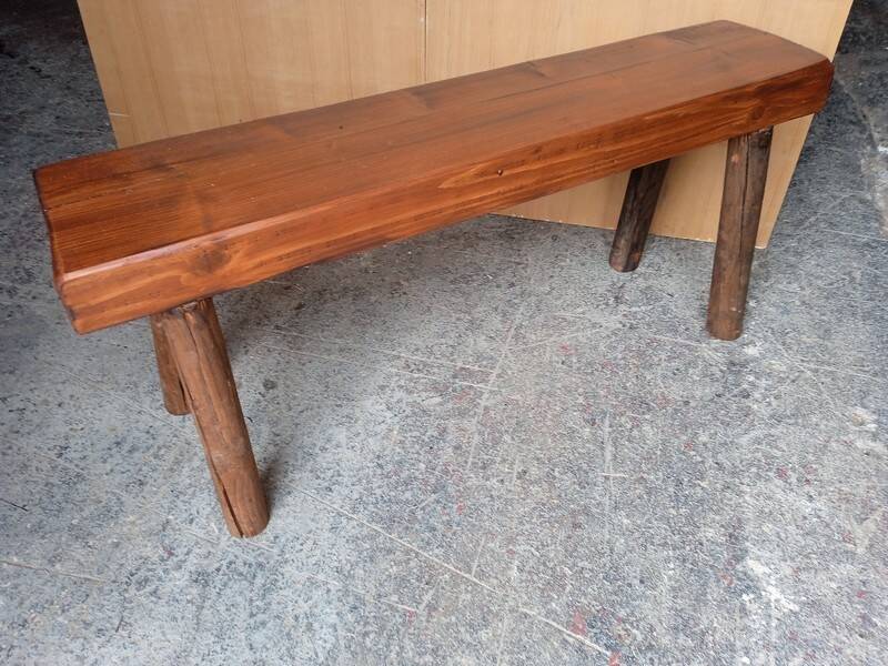 Bench 101 cm old patinated solid wood