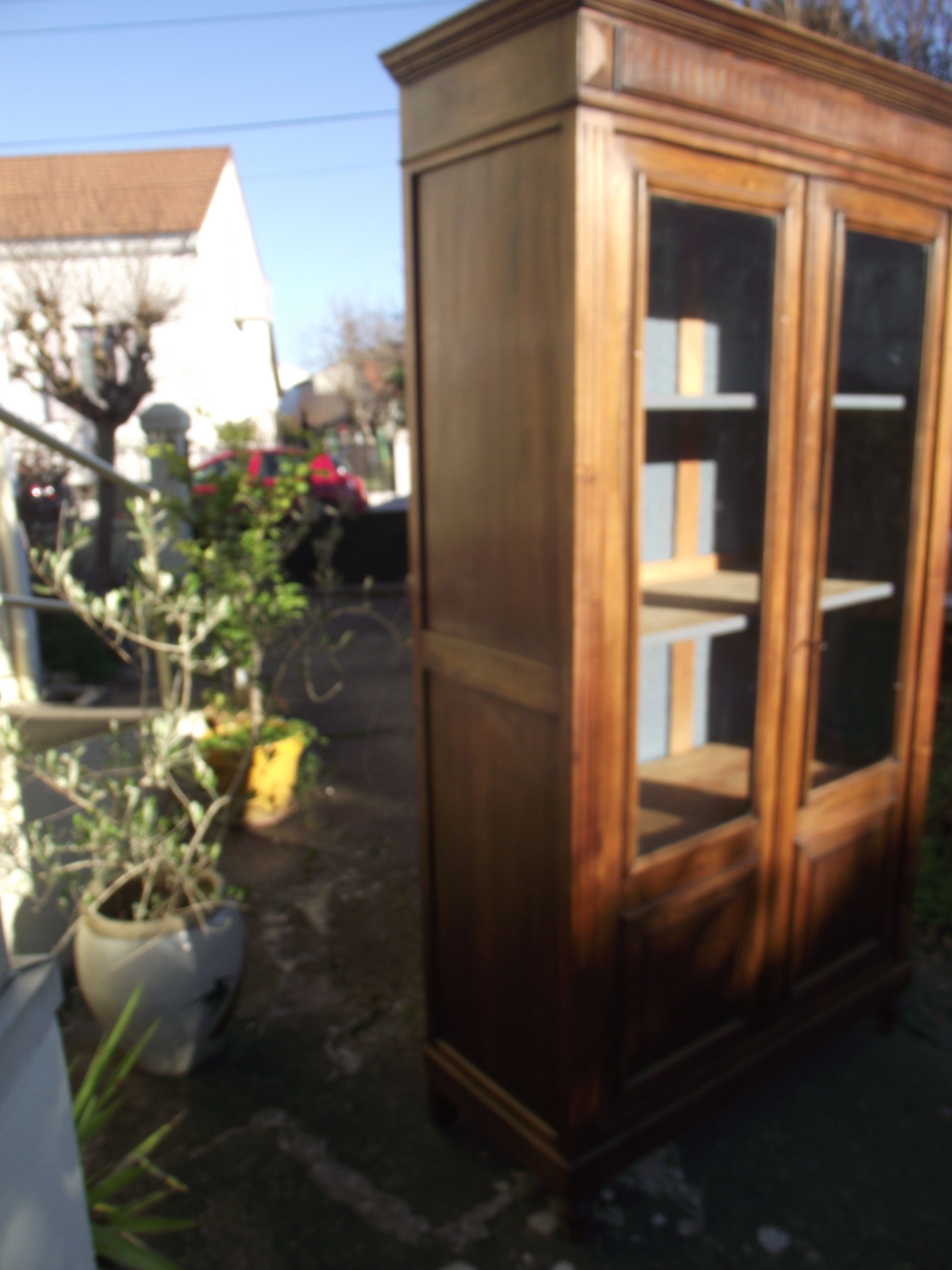 Solid walnut bookcase late 19th early 20th