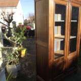 Solid walnut bookcase late 19th early 20th