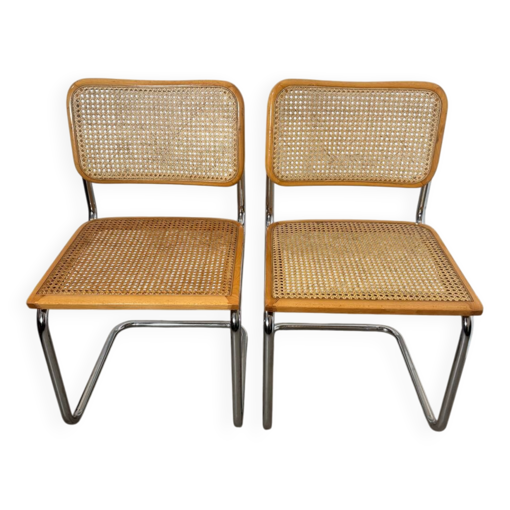 Pair of Cesca chairs by Marcel Breuer B32 made in Italy
