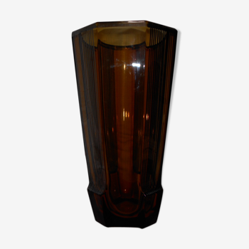 large vase amber Crystal