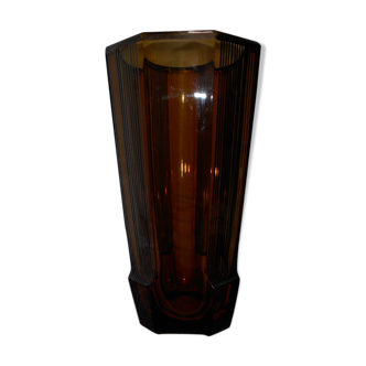 large vase amber Crystal