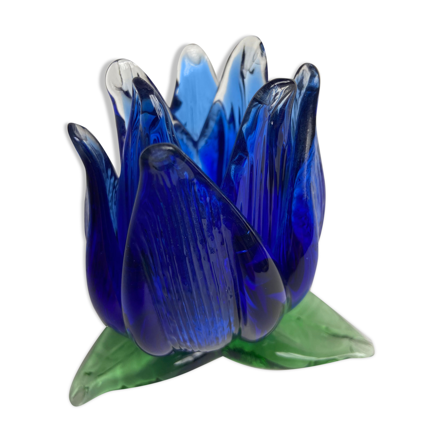 Glass flower candlestick