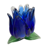 Glass flower candlestick