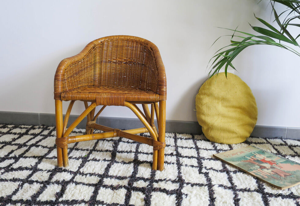 Fauteuil rotin tressé enfant