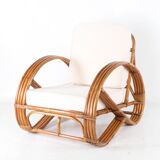 Rattan "pretzel" armchair