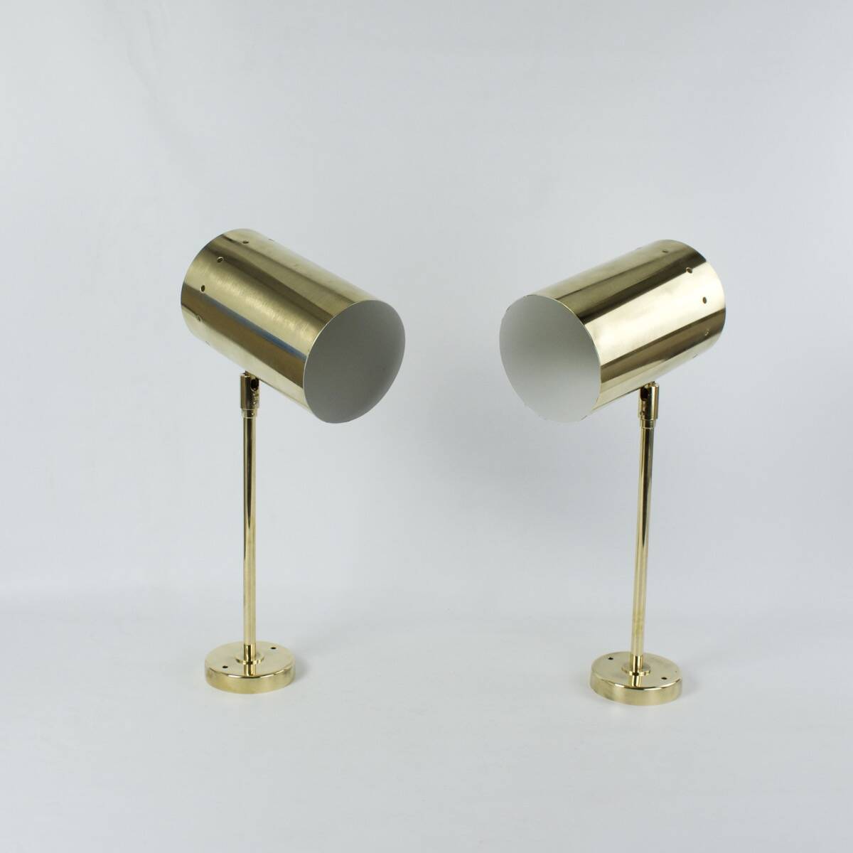 Large pair of brass wall or ceiling lights, 1960.