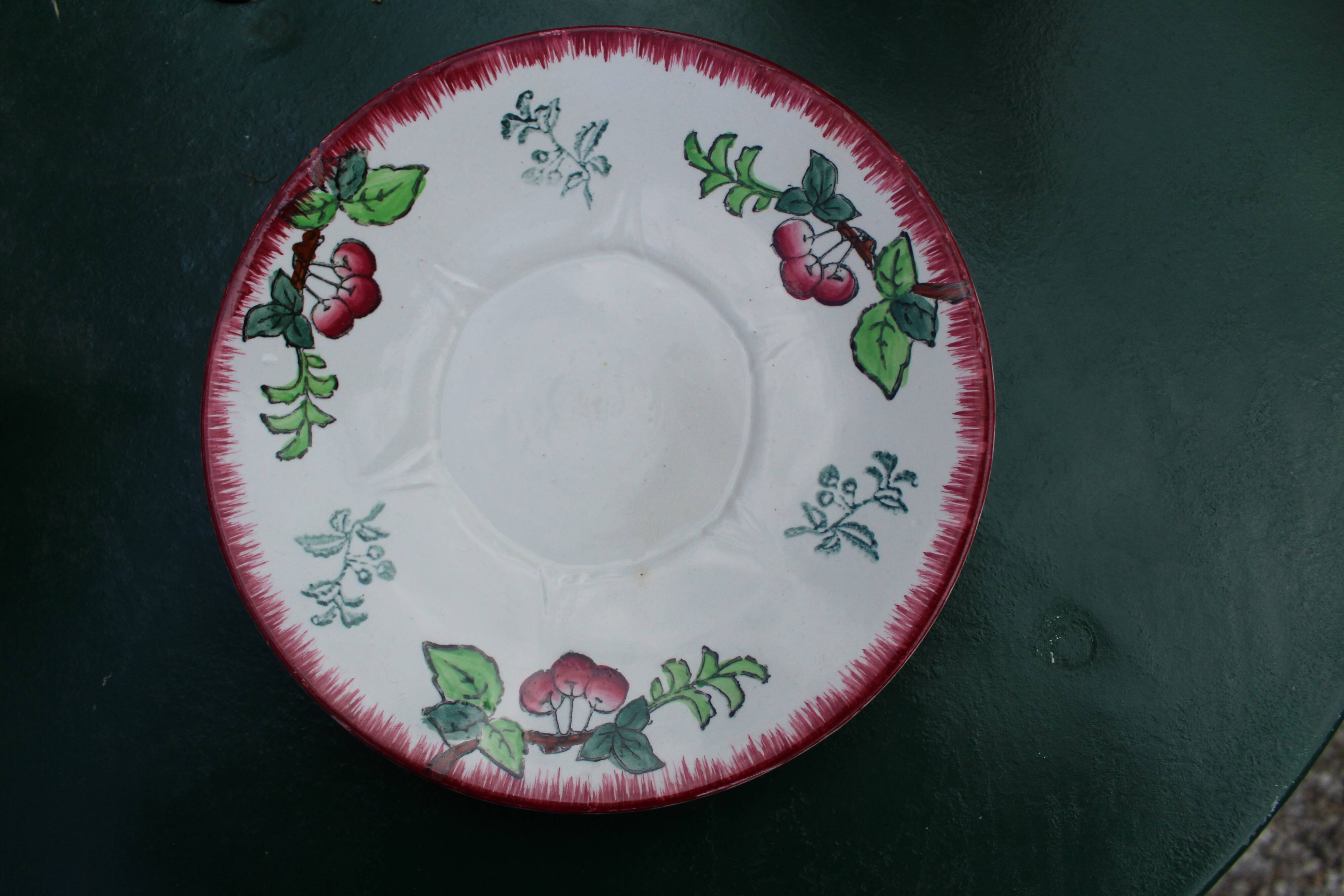 Longwy "Montmorency" earthenware breakfast duo