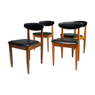 Set of 4 1970’s mid century dining chairs by Schreiber