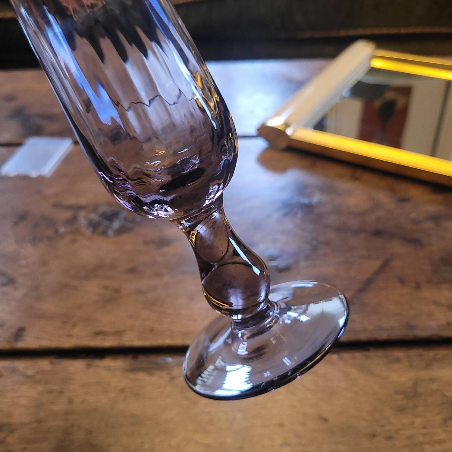 Textured smoked glass soliflore. 1970s