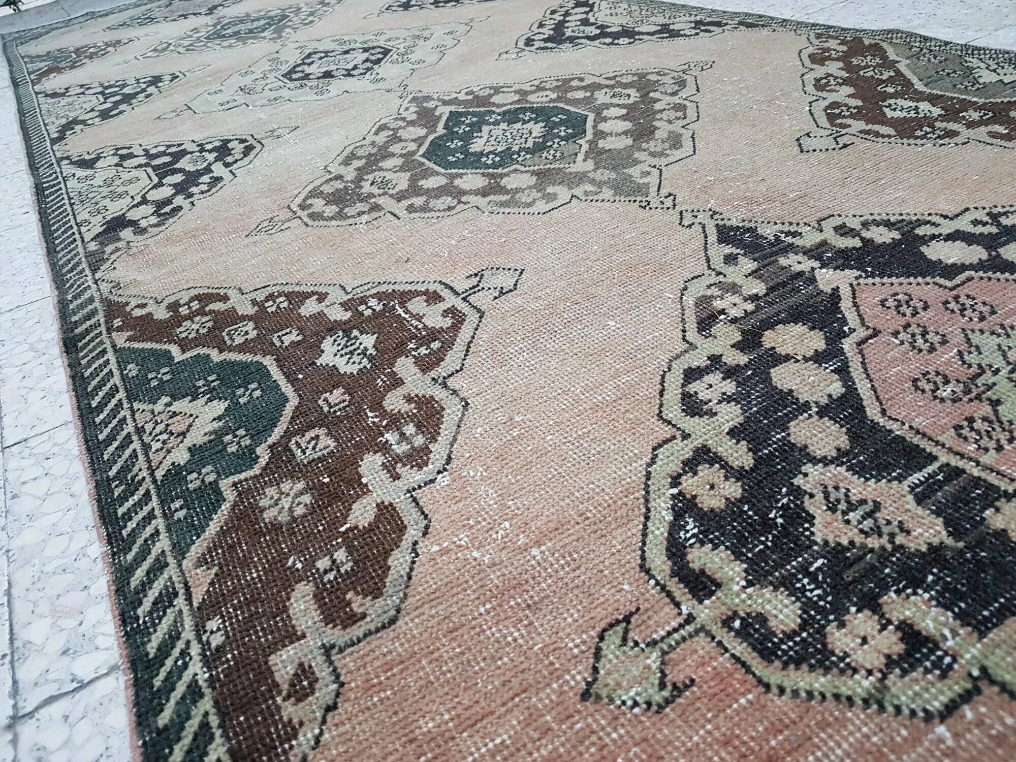 Vintage Turkish hallway rug 113x385 cm
