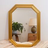 Art Deco style golden octagonal wall mirror