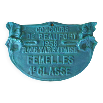 Plaque de concours agricole - 1958 - Beaufort