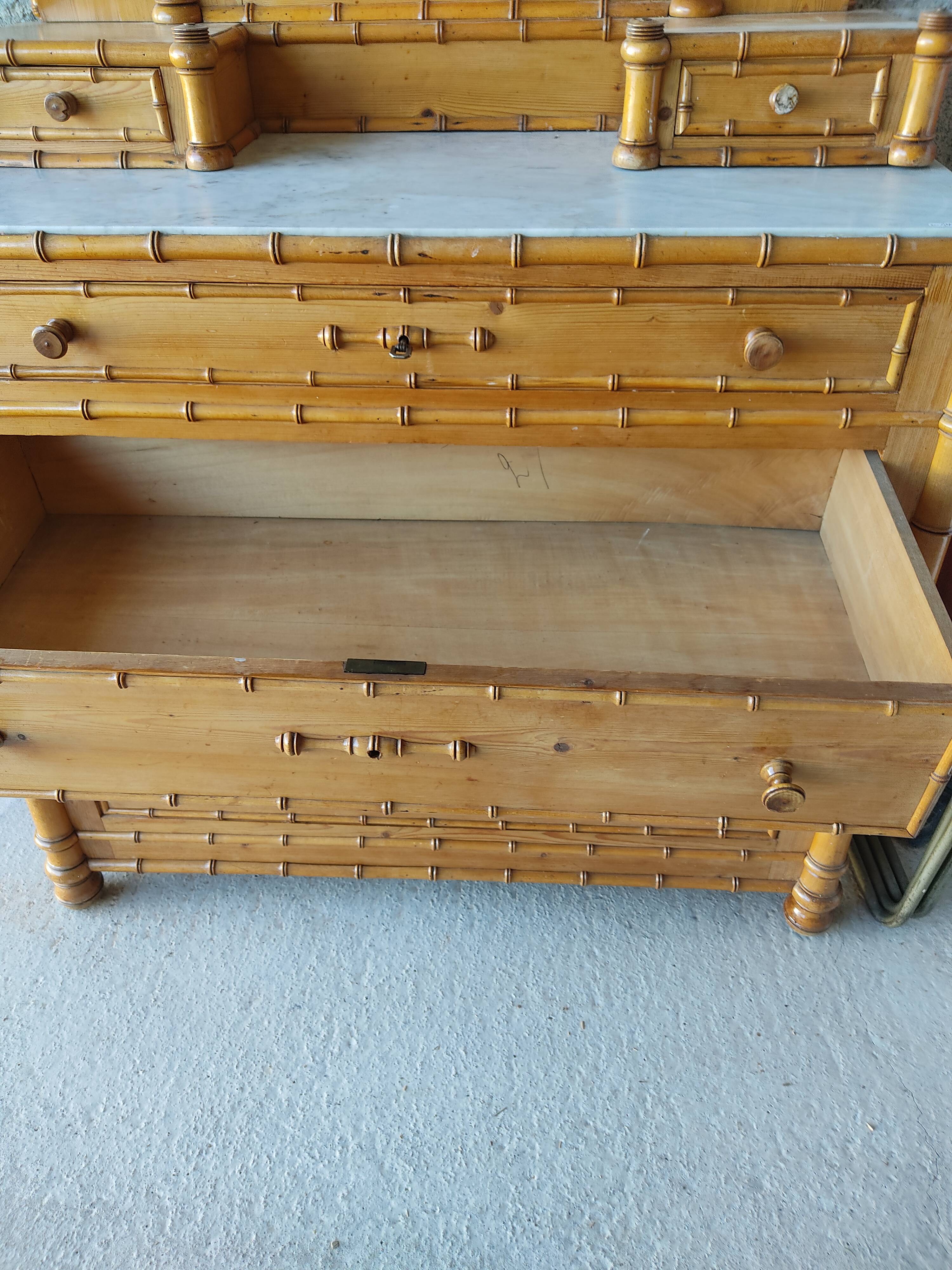Dresser with bamboo mirror