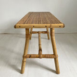 60's vintage rattan coffee table