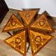 Italian Marquetry Five Piece Triangle Table