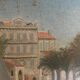 French Riviera beach scene oil on canvas 1950