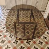 Dining table 70 by Pierre Jolliet mahogany and brass