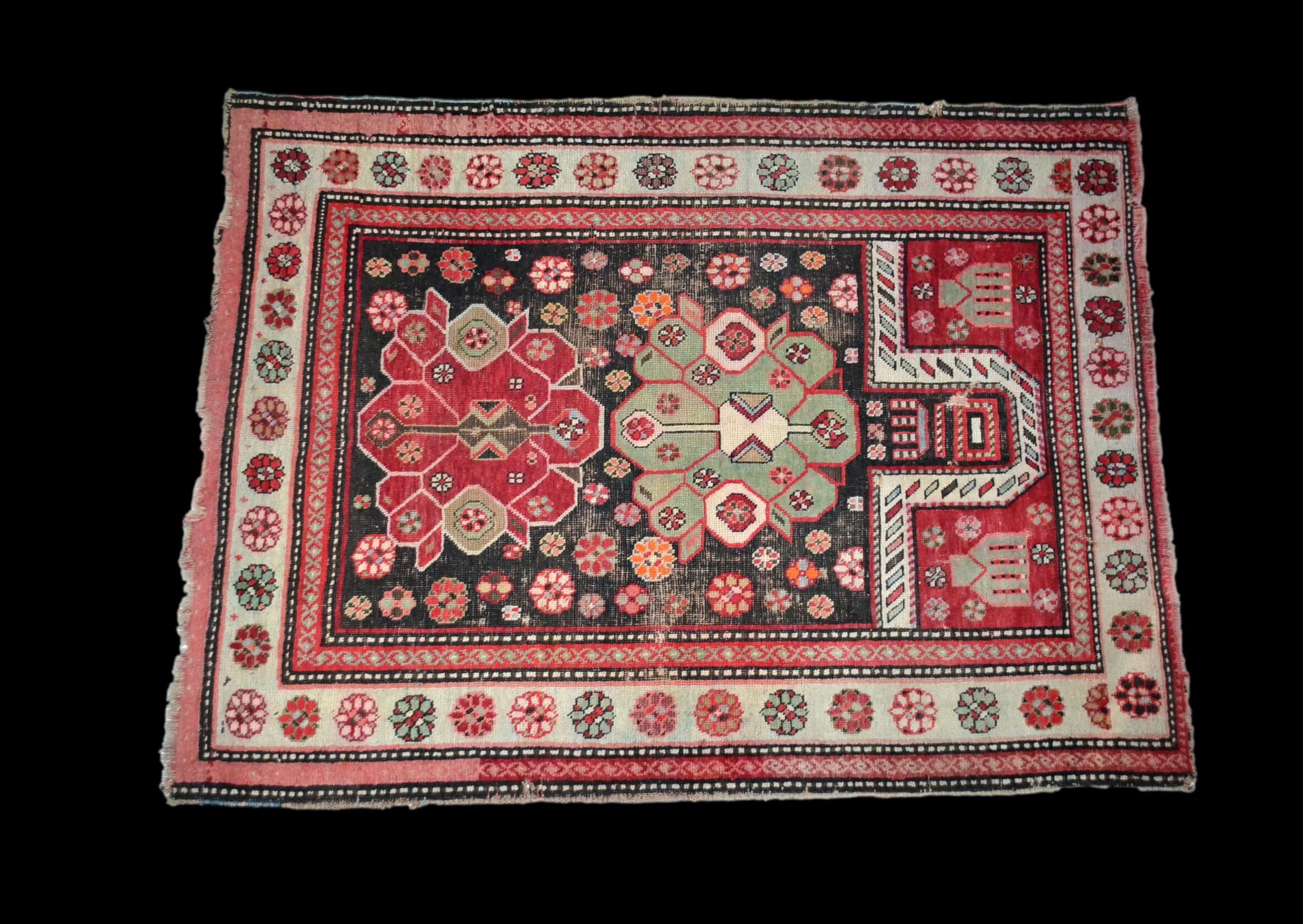 Caucasus, circa 1950, 79 cm x 128 cm, wool on hand-knotted wool, very beautiful condition