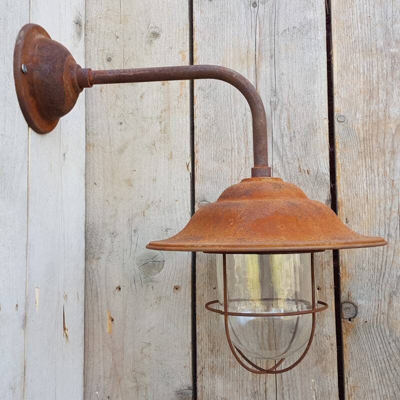 French Rusty Barn Lamp wall light