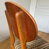 2 teak and velvet chairs - Denmark 50s/60s